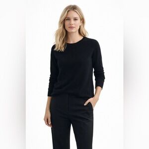 White + Warren Cashmere Crewneck Long Sleeve Black Sweater Size Women’s XS